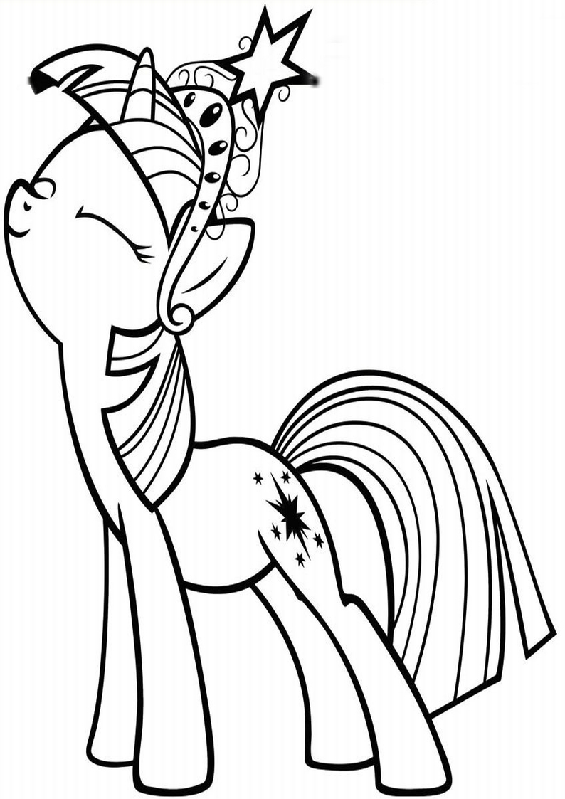kolorowanka My little Pony Twilight Sparkle, malowanka jednorożec do wydruku dla dziewczynki numer 17
